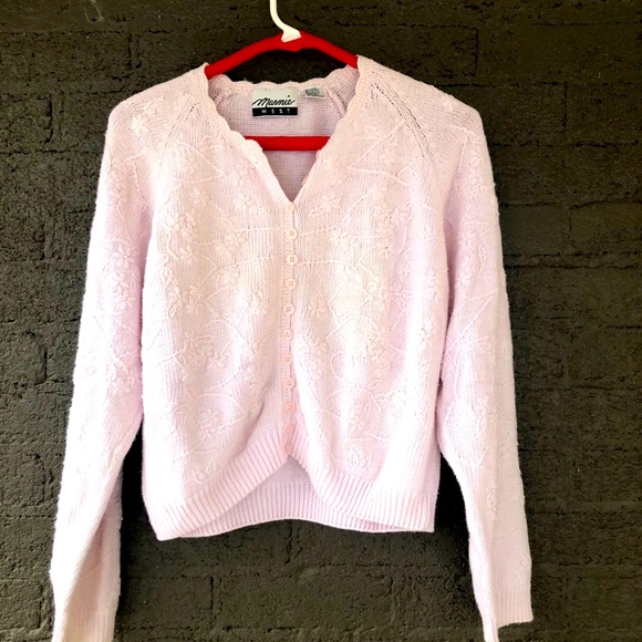 Vintage Sweaters - Pink Vtg Cropped Cardigan